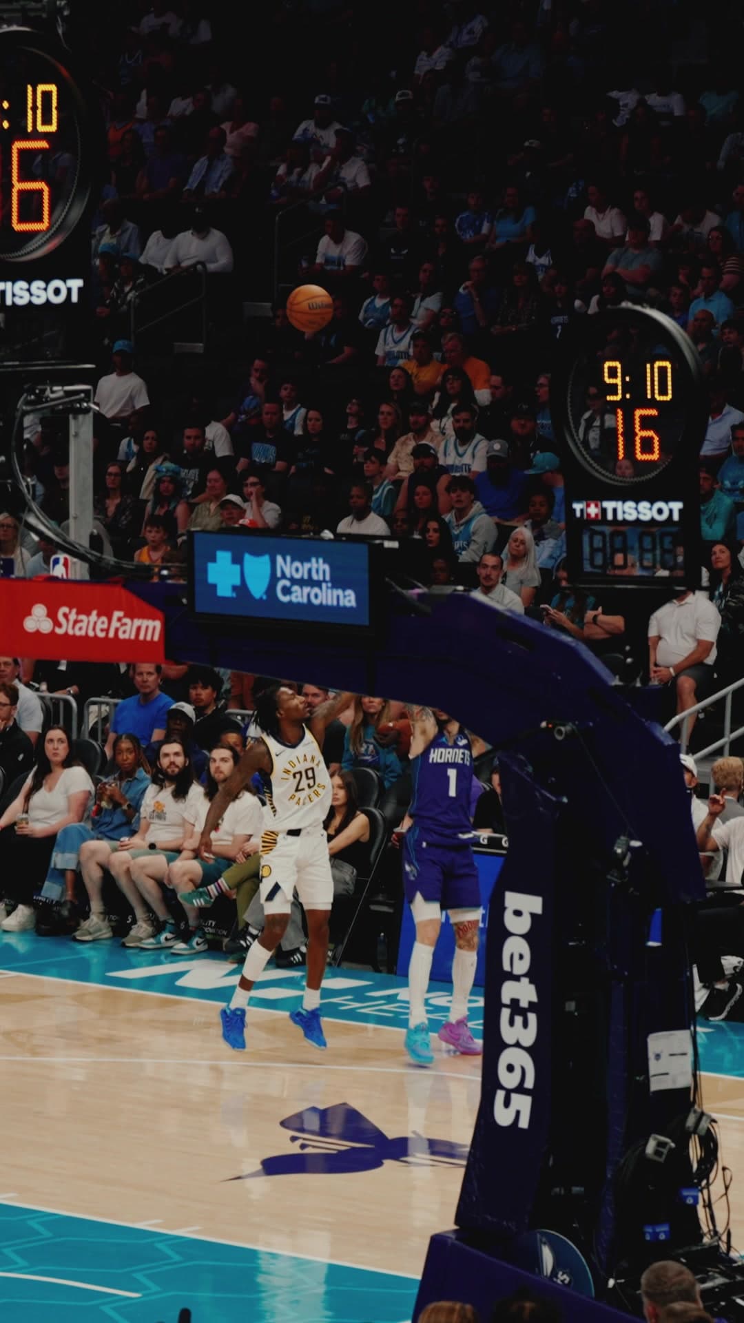 NBA arena game coverage from courtside