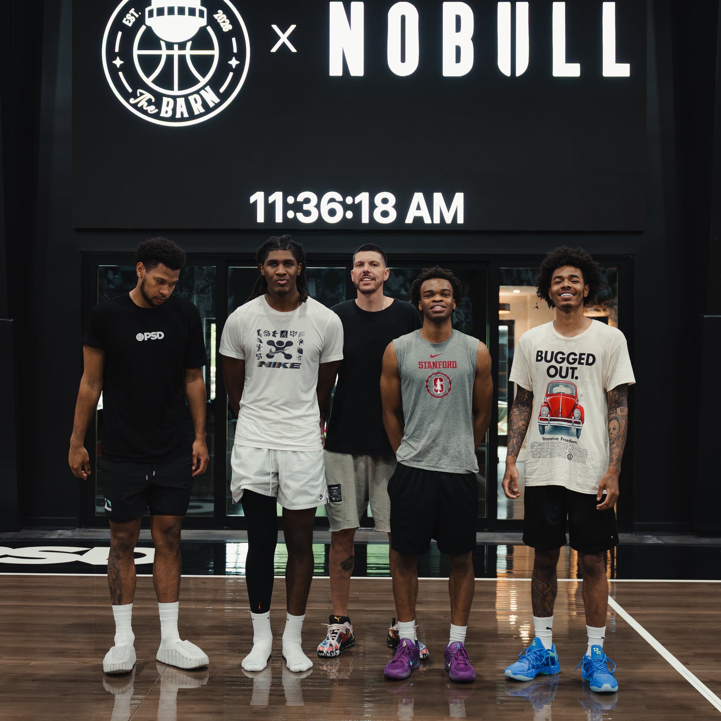 Draft prospects together at The Barn's entrance