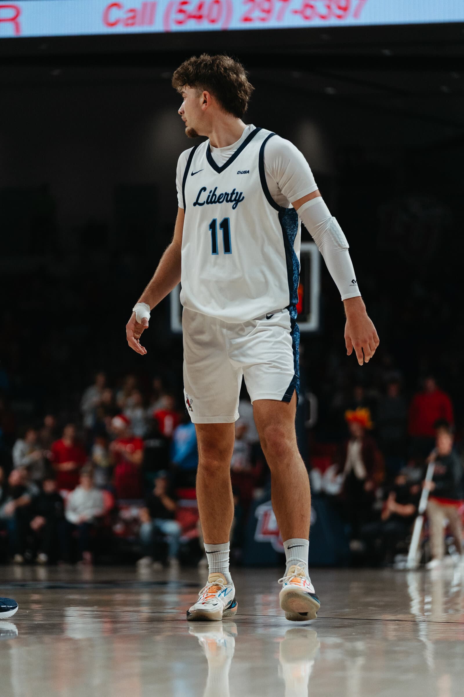 Zander on the floor during a Liberty game